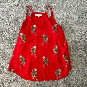 Loft Spaghetti strap, red tank top size large